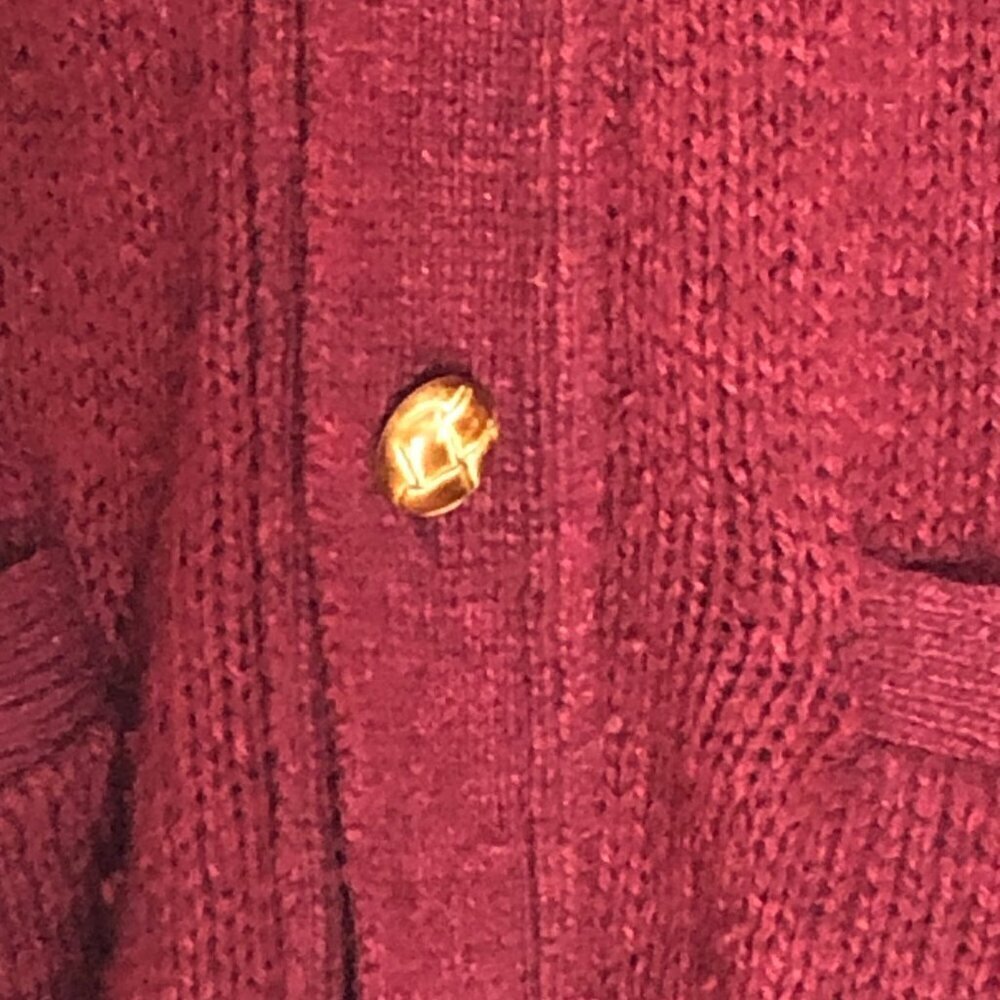 Islesboro Knit Wear Vintage Wool Knit Sweater Mens Size Medium Burgundy Red - Picture 3 of 8